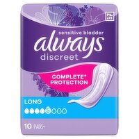 Always Discreet Incontinence Pads Long (10 Piece)