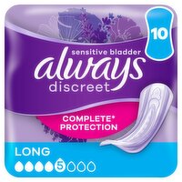 Always Discreet Incontinence Pads Long (10 Piece)