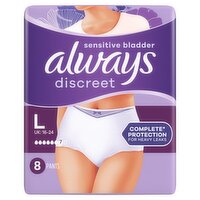 Always Discreet Incontinence Underwear Plus Large (8 Piece)