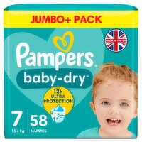 Pampers Baby Dry Nappies Size 7 Jumbo+ Pack (58 Piece)