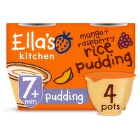 Ella's Kitchen Mango & Raspberry Rice Pudding 7+Months 4 Pots (80 g)