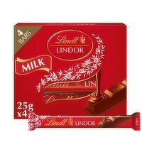 Lindt Lindor Milk Chocolate Bars 4 Pack (25 g)