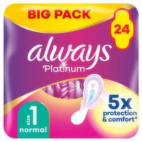 Always Platinum Normal Pads with Wings 24 Pack (24 Piece)