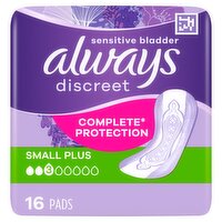 Always Discreet Incontinence Pads Small Plus (16 Piece)