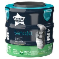 Tommee Tippee Twist & Click Nappy Bin Refill Cassettes (3 Piece)