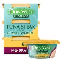 John West No Drain Fridge Pot Tuna Steak In Sunflower Oil 3 Pack (110 g)