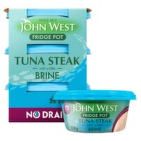 John West No Drain Fridge Pot Tuna Steak in Brine 3 Pack (110 g)