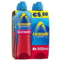 Lucozade Sport Raspberry Drink Bottle 4 Pack (500 ml)