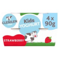 Glenilen Farm Kids Live Strawberry Yoghurt 4 Pack (360 g)