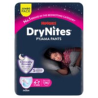 Huggies DryNites Pyjama Pants Girl 4-7 Years Jumbo Pack (16 Piece)