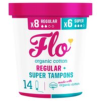 Flo Organic Cotton Tampons (14 Piece)