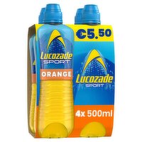 Lucozade Sport Orange Drink Bottle 4 Pack (500 ml)