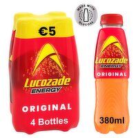 Lucozade Energy Original Bottle 4 Pack (380 ml)