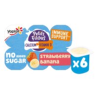 Yoplait Petits Filous Strawberry & Banana Yogurt 6 Pack (282 g)