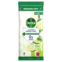 Dettol Surface Lime & Mint Bio Wipes (72 Piece)