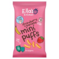 Ella's Kitchen Strawberry & Banana Mini Puffs 10+ Months 4 Pack (8 g)