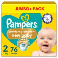 Pampers New Baby Size 2 Nappies Jumbo+ Pack (76 Piece)