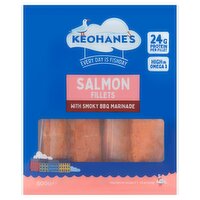 Keohane Seafoods 4 Salmon Fillets with Sweet and Smoky BBQ Marinade (500 g)