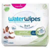 Waterwipes Textured Clean Baby Wipes 4 Pack (60 Piece)
