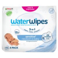 WaterWipes Sensitive Baby Wipes 4 Pack (60 Piece)