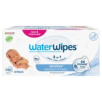 WaterWipes Original Baby Wipes 9 Pack (60 Piece)