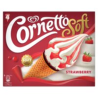 Cornetto Soft Strawberry Ice Cream Cones 4 Pack (560 ml)