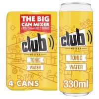 Club Tonic Water Can 4 Pack (330 ml)