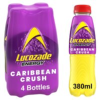 Lucozade Energy Drink Caribbean Crush Bottle 4 Pack (380 ml)
