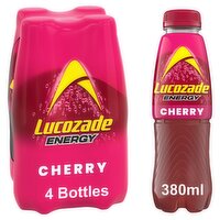 Lucozade Energy Cherry Drink Bottle 4 Pack (380 ml)