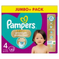 Pampers Premium Protection Size 4 Jumbo+ Pack (62 Piece)