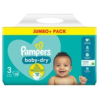 Pampers Baby Dry Size 3 Jumbo+ Pack (98 Piece)