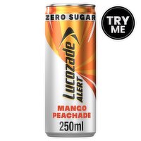 Lucozade Alert Zero Sugar Mango Peachade Drink Can (250 ml)