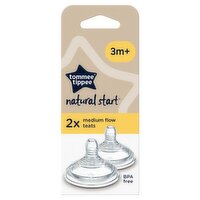 Tommee Tippee Closer To Nature Medium Flow Teat 2 Pack (2 Piece)