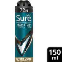 Sure For Men Non Stop 72 Hour Antiperspirant Deodorant Sport Cool  (150 ml)