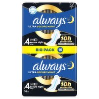 Always Ultra Secure Night Sanitary Towels Size 4 (16 Piece)