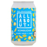 All About Ginger + Lemon Organic Kombucha Can (330 ml)