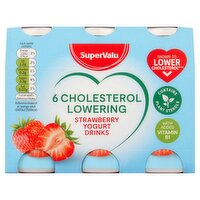 SuperValu Strawberry Cholesterol Lowering Yogurt Drinks 6 Pack (100 g)