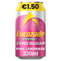 Lucozade Energy Zero Sugar Pink Lemonade Can (330 ml)