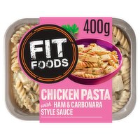 Fit Foods Chicken Pasta with Ham & Carbonara Style Sauce (400 g)