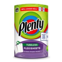 Plenty Flexi-Sized Sheets 50% Longer Tubeless Kitchen Towel (1 Roll)