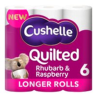 Cushelle Quilted Rhubard & Raspberry 50% Longer Toilet Tissue 6 Equals 9 Regular (6 Roll)