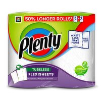 Plenty Flexi-sized Sheets 50% Longer Tubeless Kitchen Towels (2 Roll)