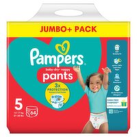 Pampers Baby-Dry Nappy Pants Size 5 Jumbo + Pack (64 Piece)