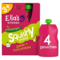 Ella's Kitchen Pear & Cucumber Squishy Snack 3+ Year 4 Pack (100 g)