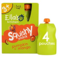 Ella's Kitchen Pumpkin & Mango Squishy Snack 3+Years 4 Pack (100 g)