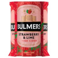 Bulmers Strawberry & Lime Cider Can 4 Pack (500 ml)