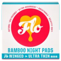 Flo Bamboo Ultra Thin Winged Night Pads (14 Piece)