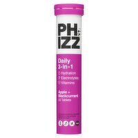 Phizz Apple & Blackcurrant 3-in-1 Effervescent 20 Tablets (20 Piece)