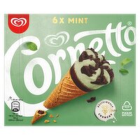 Cornetto Mint Ice Cream Cones 6 Pack (90 ml)