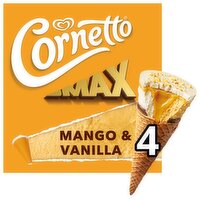 Cornetto Max Mango & Vanilla Ice Cream Cone 4 Pack (90 ml)